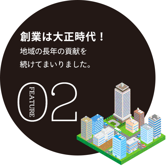 創業は大正時代！地域の長年の貢献を続けてまいりました。