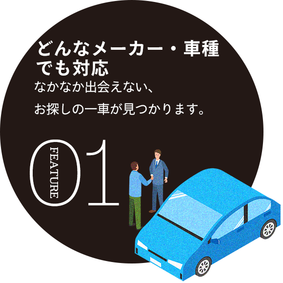 どんなメーカー・車種でも対応　なかなか出会えない、お探しの一車が見つかります。